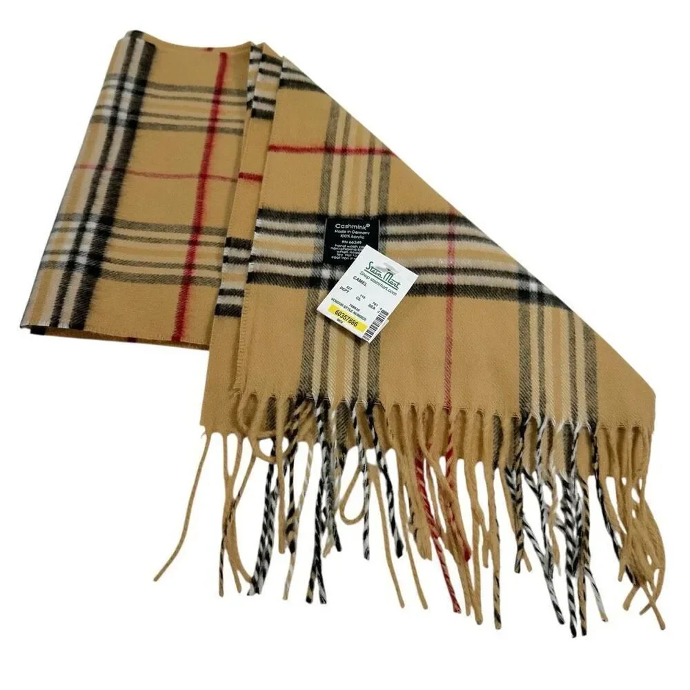 Cashmink Nova Check Pattern Scarf NWT